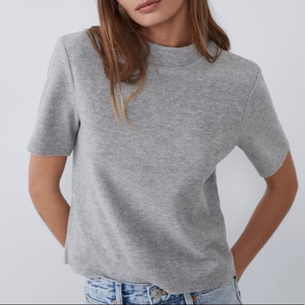 Zara knit mock neck top